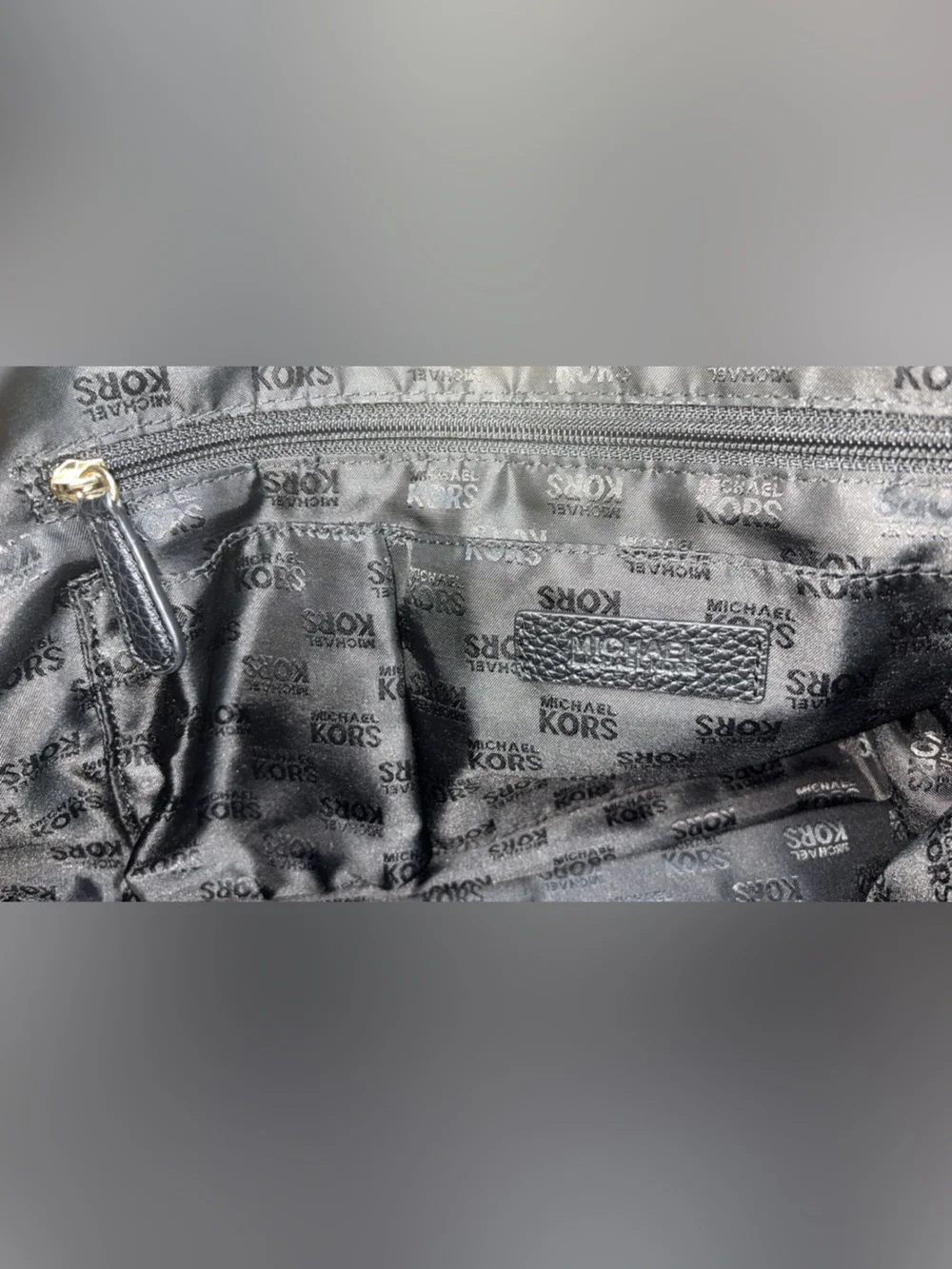 Michael Kors Black Pebbled Leather Tote with Tassel